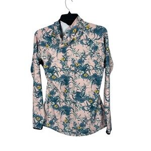 BlackStrap Floral Performance Top Women’s L USA Made Sun Shirt UPF Base Layer